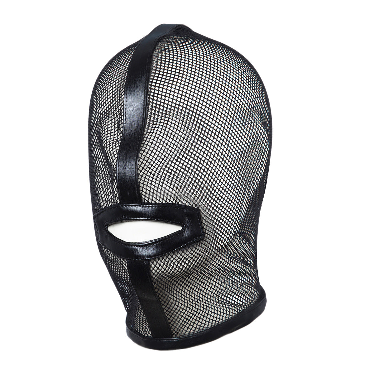 Mesh Full Face Mask With Mouth Hole And Eye Hole - Black - image 2