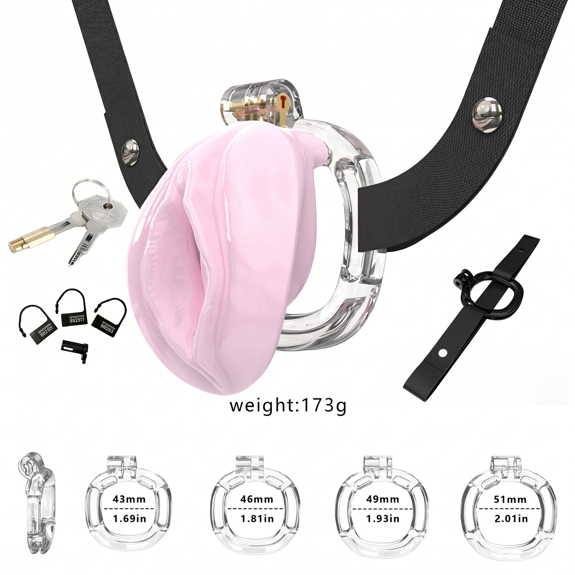 StealthFlex Adjustable Chastity Cage - Light Pink - image 5