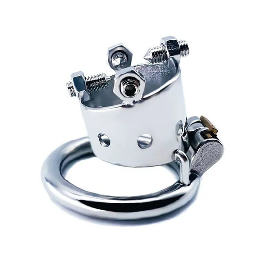 Stainless-steel Chastity Cage With Spiked Screws - image 0