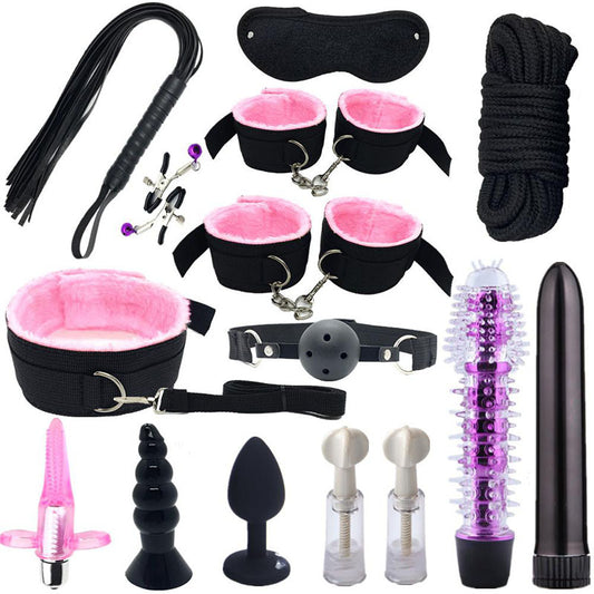 Bdsm Bed Straps Restraints Sex  15 Pcs Set - Pink - image 1