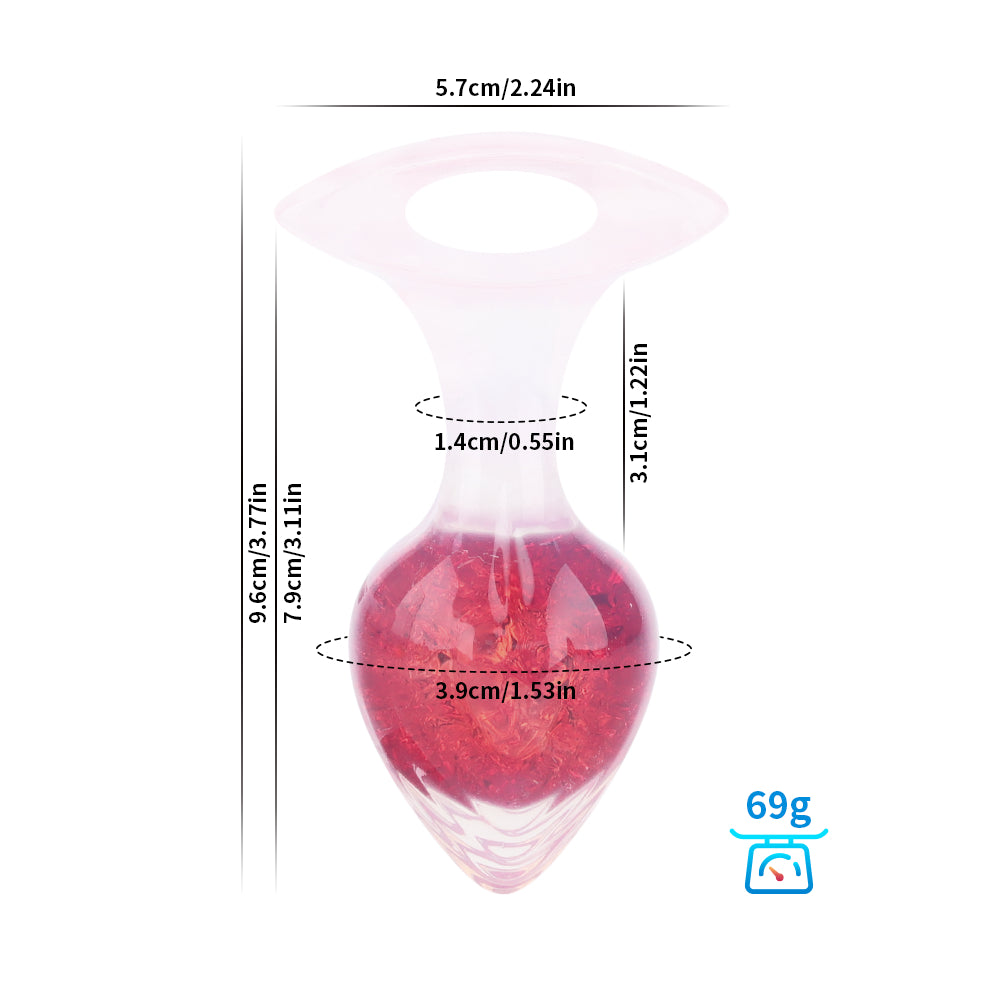 Crystalix Silicone Anal Plug - Red - M - image 12
