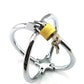 BDSM CBT Handcuff - Silver - key lock - image 5