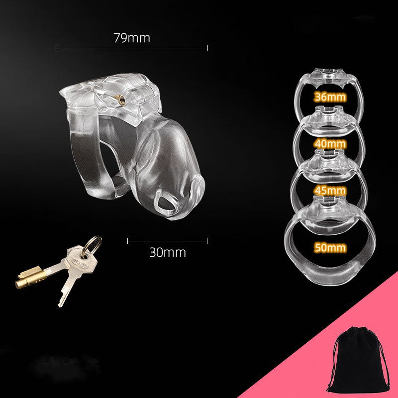 Transparent Chastity Cage Includes 4 Rings - Mini - image 1