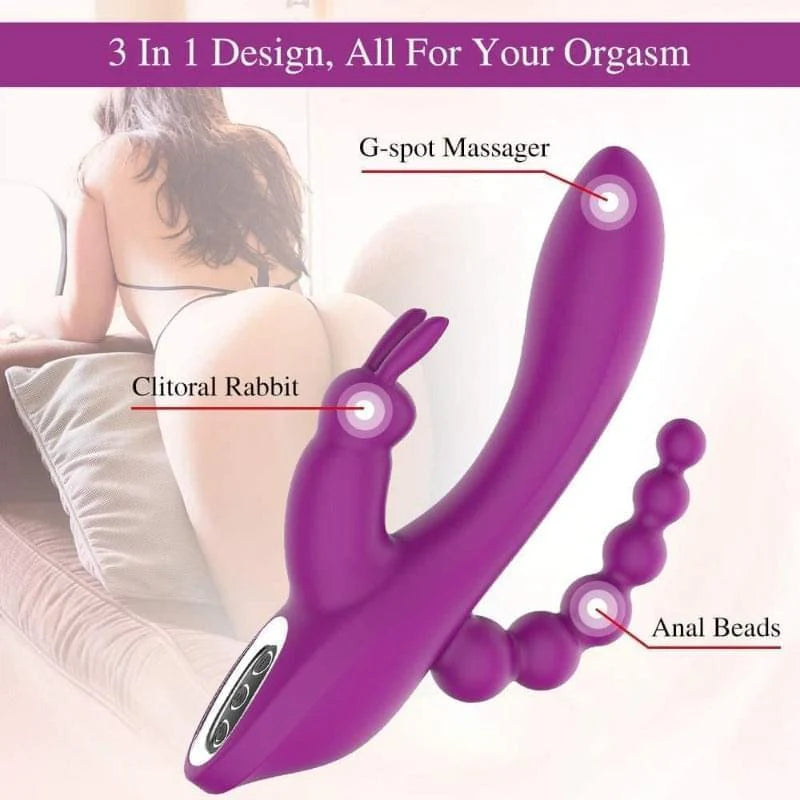 3 in 1 Rabbit Anal Dildo Vibrator 7 G spot Modes - image 4