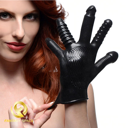 Master Series Pleasure Fister Textured Fisting Glove - Black - image 0