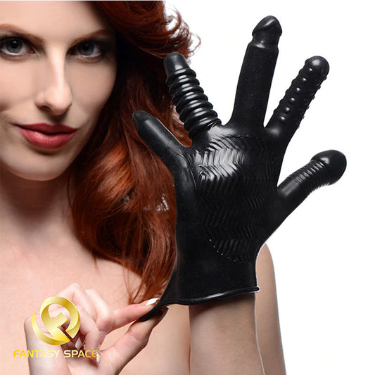 Master Series Pleasure Fister Textured Fisting Glove - Black - image 0