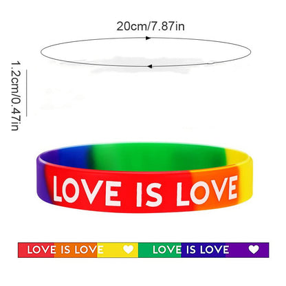 30 pcs of LGBT Pride Month Silicone Handbands - Love is Love - Silicone - image 3