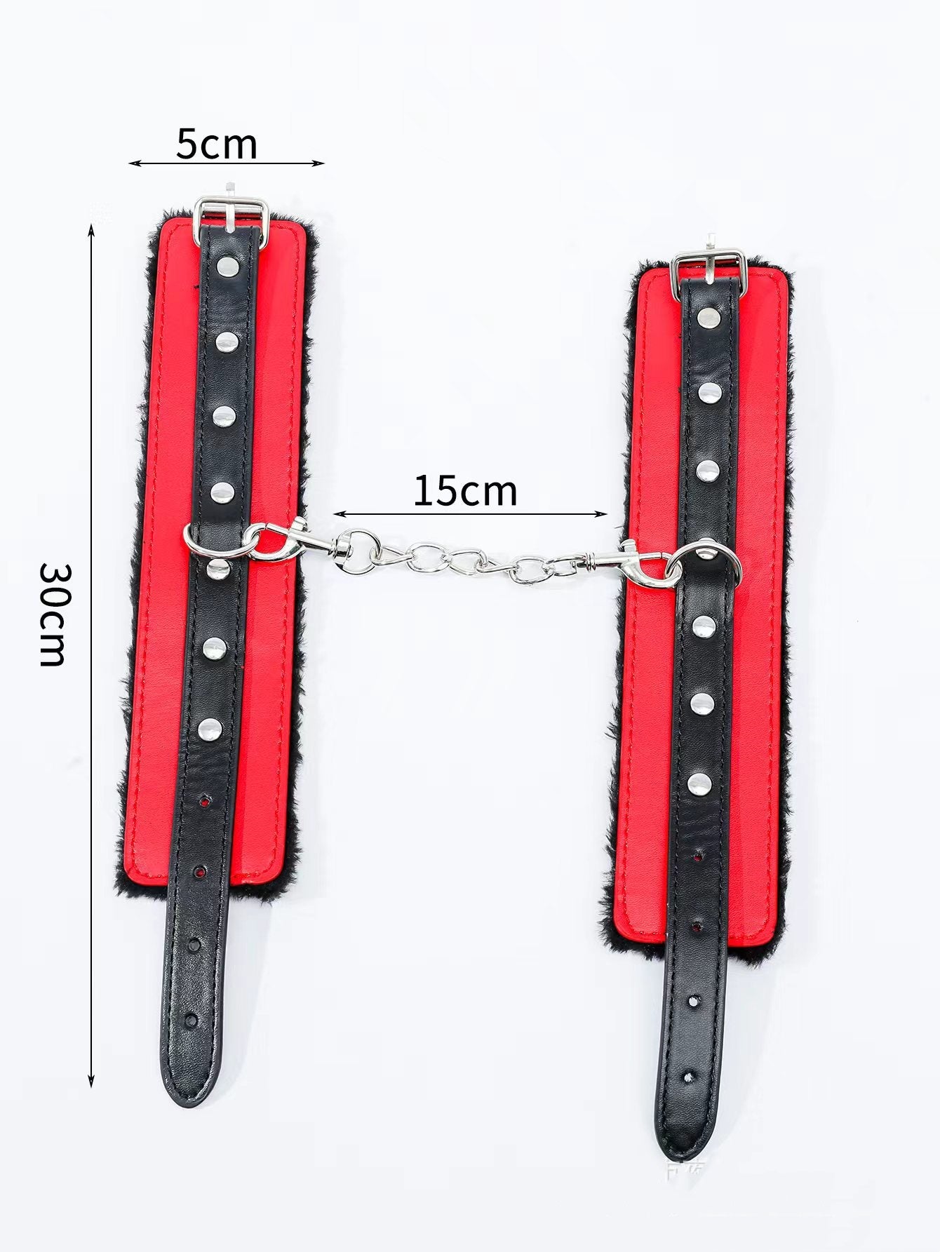 Bdsm Leather Plush Bondage Kit With Flogger Blindfold Wrist Ankle Restraints - image 4