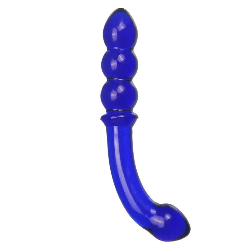 Spectrum Ribbed G-Spot Glass Dildo - Blue 1 - image 2
