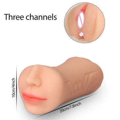 Oral Virginal Anal Sex Cup Pocket Pussy  - Beige - image 3
