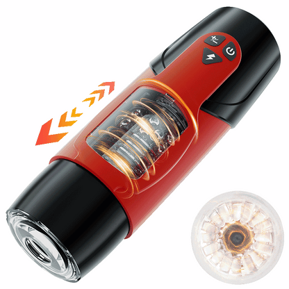 Dark Knight 7 Thrusting Rotating Automatic Male Masturbator - Red & Black - image 0