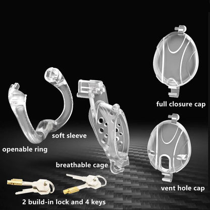 Double Lock Detachable Plastic Chastity Cage - image 2