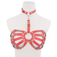 Sexy Halter Harness Cage Bra - Red - image 7