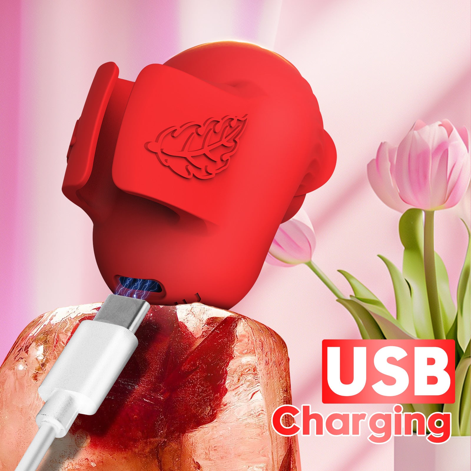 Rose Toy Finger Wearable Vibrator for Women patting Egg Clitoris Stimulator - image 5