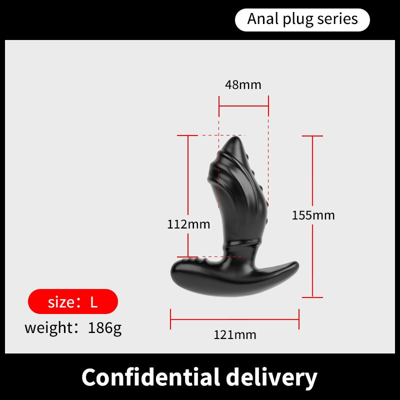 SharkTide TPE Anal Plug - Black - L - image 4