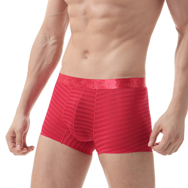 Stripe Mesh Boxer Shorts Black - Red - XXL - image 4