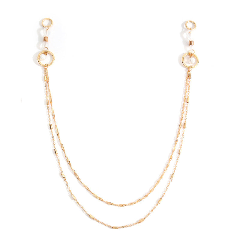 Pearl Hoop Pendant Metal Nipple Chain - image 0