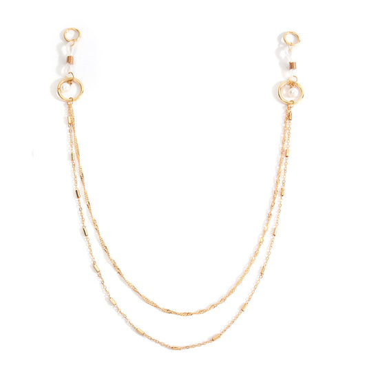 Pearl Hoop Pendant Metal Nipple Chain - image 0