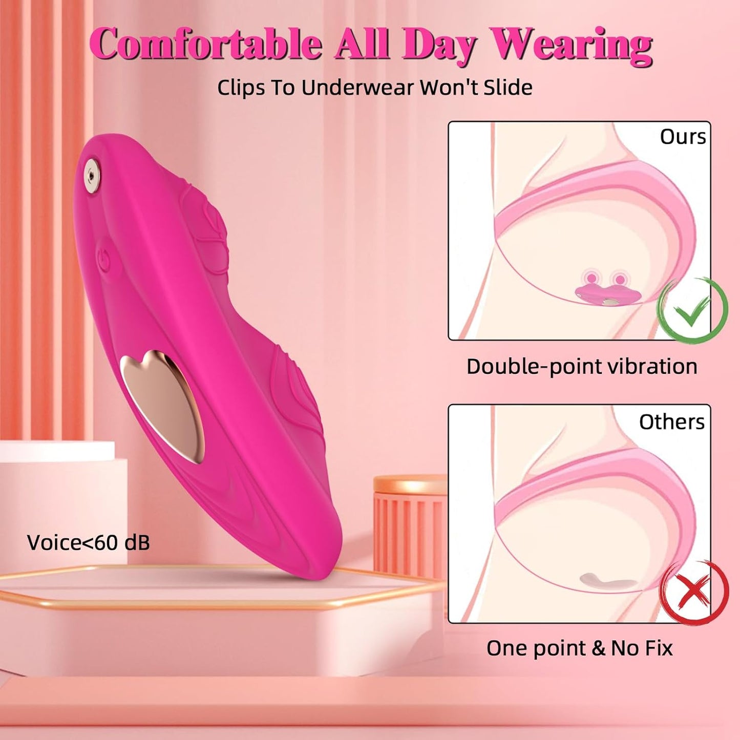 9+9 Vibration Modes APP Remote Control Mini Butterfly Vibrator - image 3
