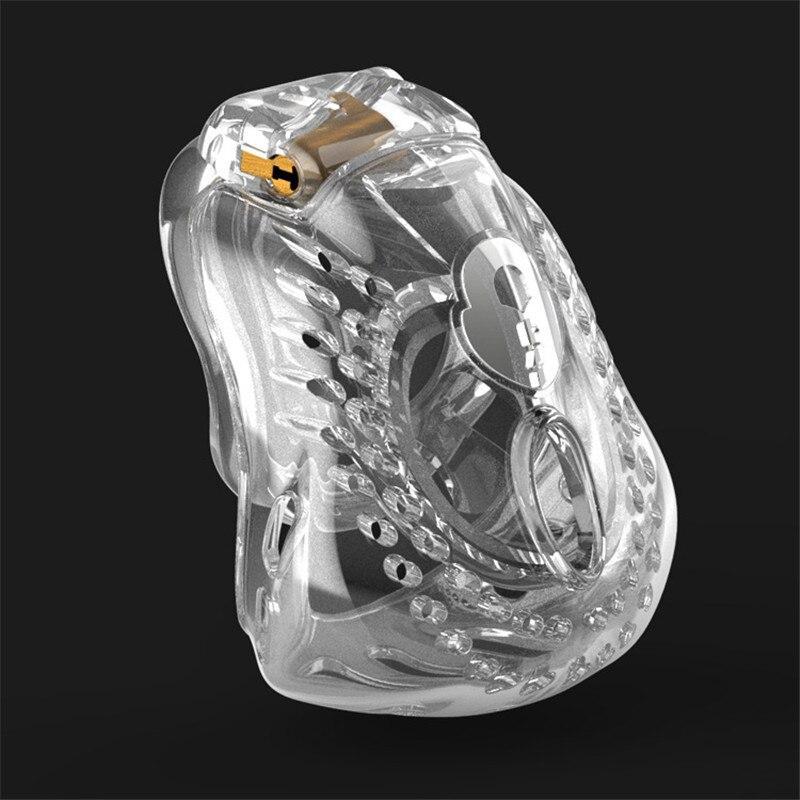 Dungeon Cage Black High Security Full Coverage Male Chastity Device - Clear - L - image 4