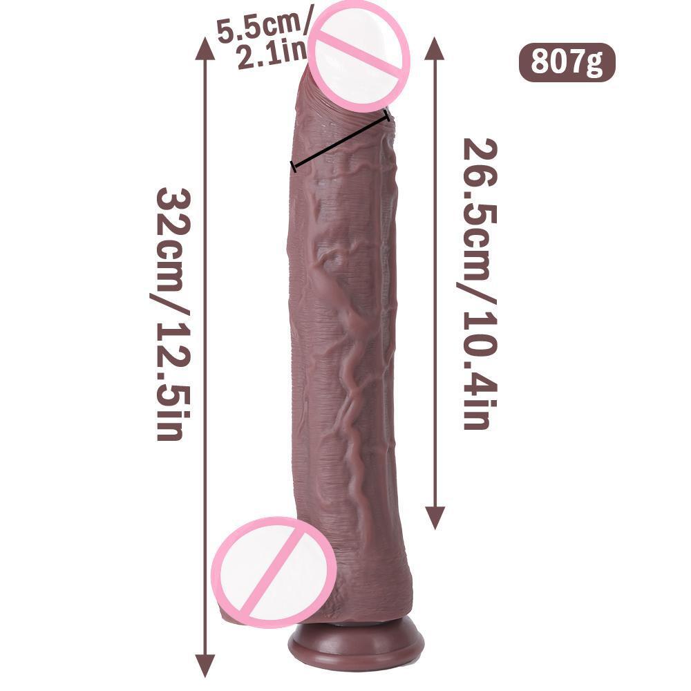 DeepThrill XL RealFeel Dildo - Coffee - image 3