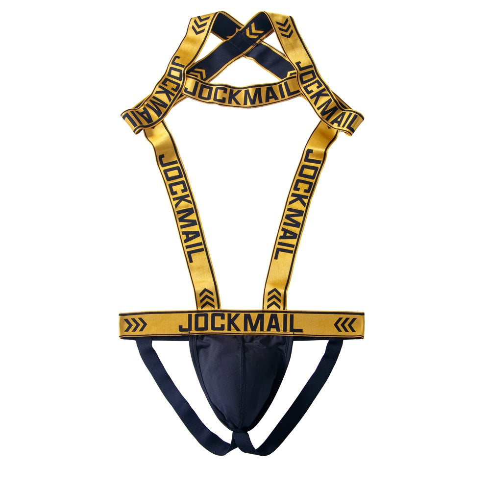 Jockmail Mens Harness With Jockstrap Bodysuit - Yellow - XL - image 20