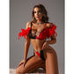 Chain Feather Sexy 2PC Lingerie Set - image 1