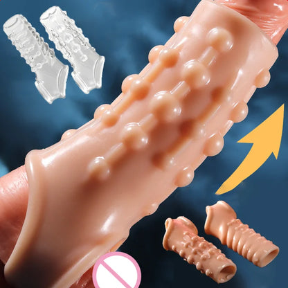  Penis Sleeve Penis Enlargement Granule Clitoris Stimulate  - image 0