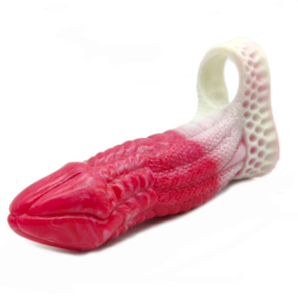 Monster Dildo Silicone Penis Sleeve - Fire - image 5