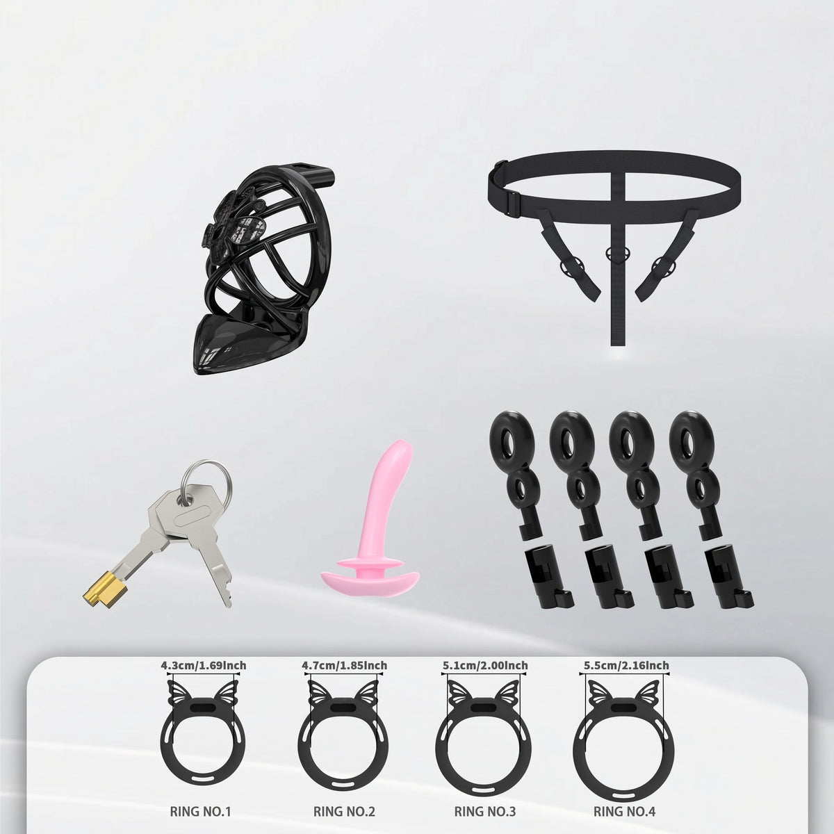 Invisible Butterfly Chastity Cage - Black - S - image 5