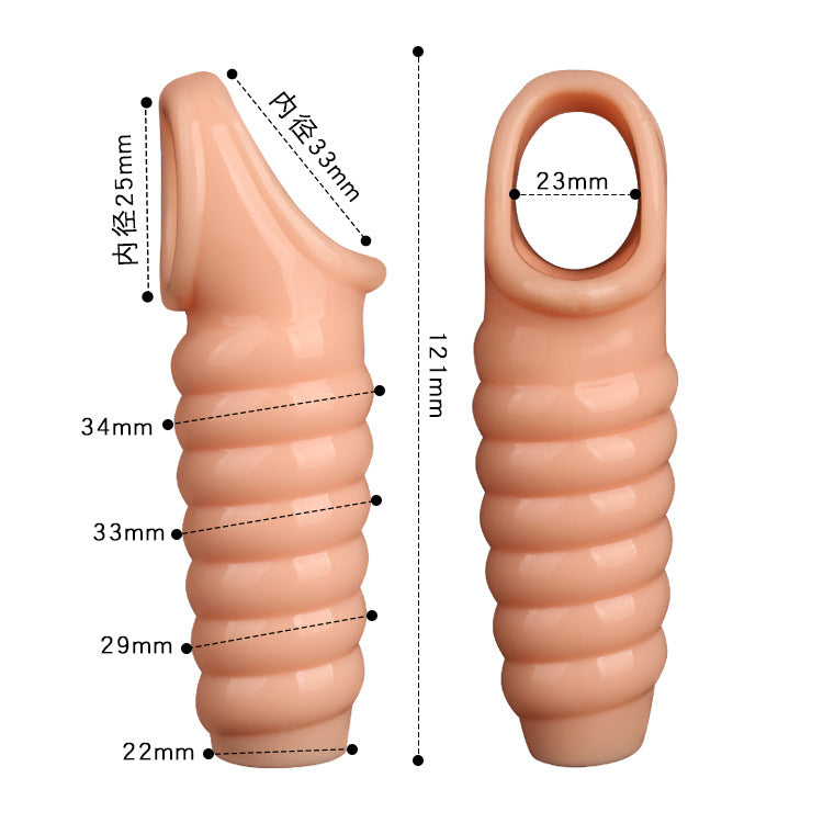 Reusable Silicone Penis Sleeve Glans Penis Enlarger Extender - image 12