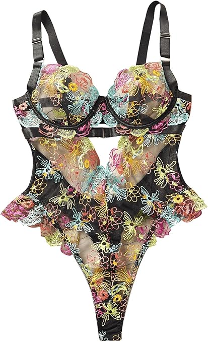 Body Floral Suit - Black - XL - image 0