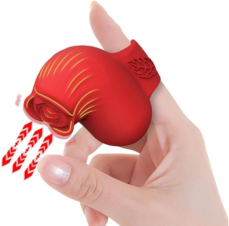 Rose Toy Finger Wearable Vibrator for Women patting Egg Clitoris Stimulator - Red - image 0
