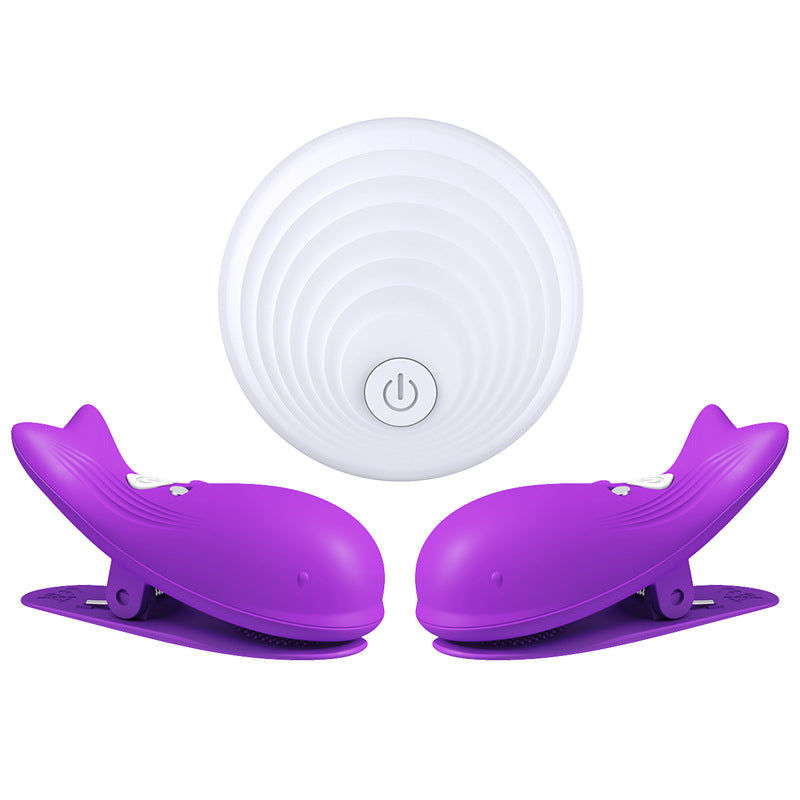 USB Rechargeable Eletric Nipple Clamps with Remote Control - Purple - image 5