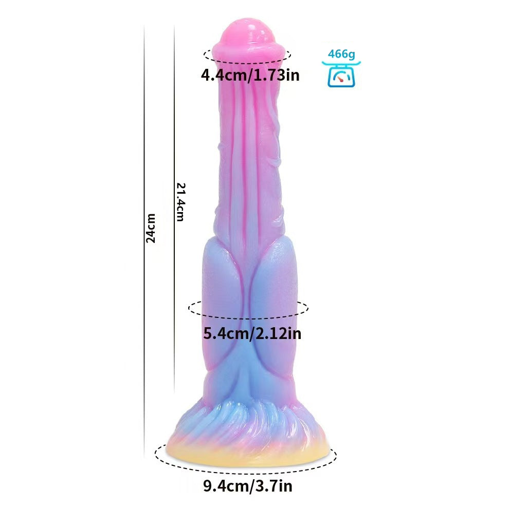 9.44'' Horse Anal Glow In The Dark Dildo with Suction Cup - Multicolor - image 5