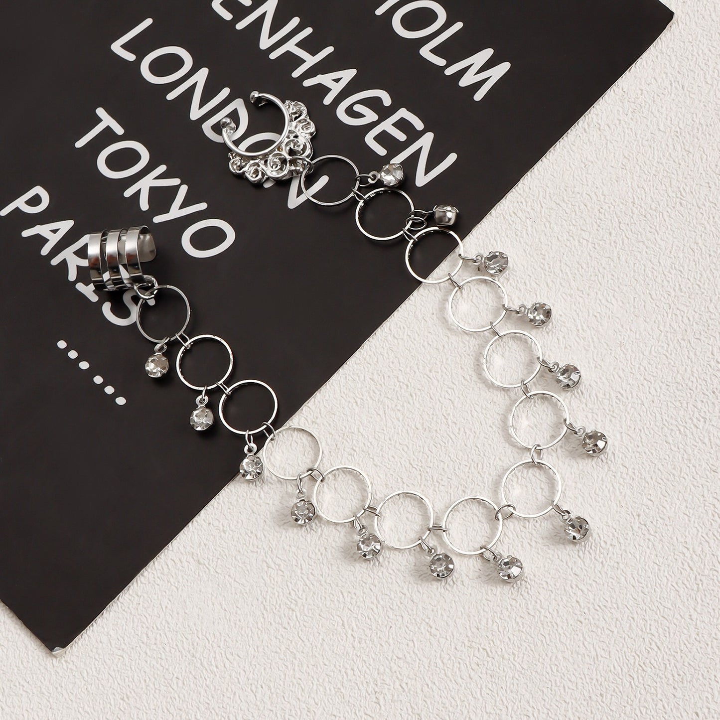 Vintage Nose to Ear Chain – Crystal Tassel Dangle Jewelry for Weddings & Parties - image 5