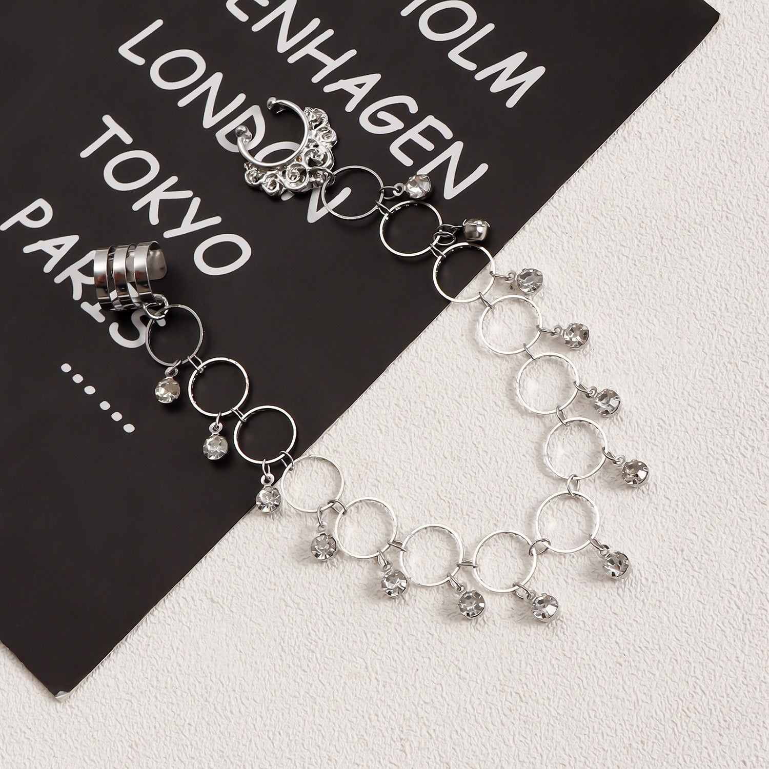 Vintage Nose to Ear Chain – Crystal Tassel Dangle Jewelry for Weddings & Parties - image 5