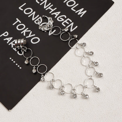 Vintage Nose to Ear Chain – Crystal Tassel Dangle Jewelry for Weddings & Parties - image 5
