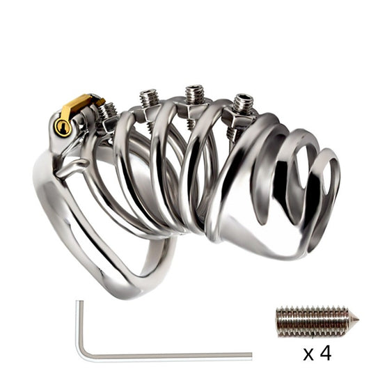 Metal Slave SM Sparse Chastity Cage - 55mm Ring - image 0