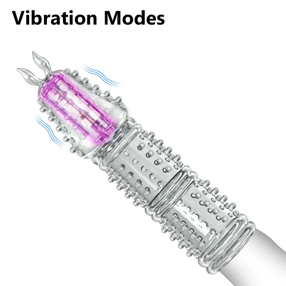 Penis Crystal Sleeve 1CM Thick Spike Cock Enlargement  - image 0