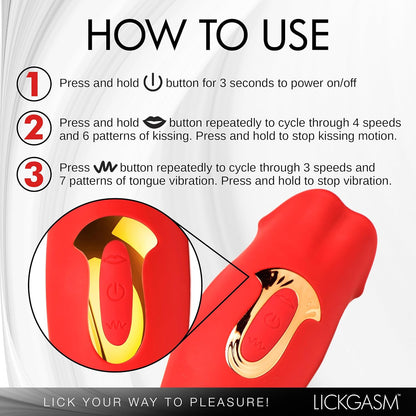 Lickgasm Kiss and Tongue Vibrating Massager - image 6