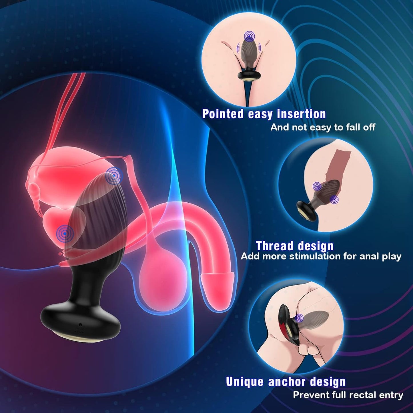 360° Rotation Prostate Vibrating Butt Plug - image 3