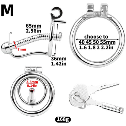 Metal stainless steel horse's eye stick anti-escape inverted chastity cage can urinate with urine blocking sex toys - image 2