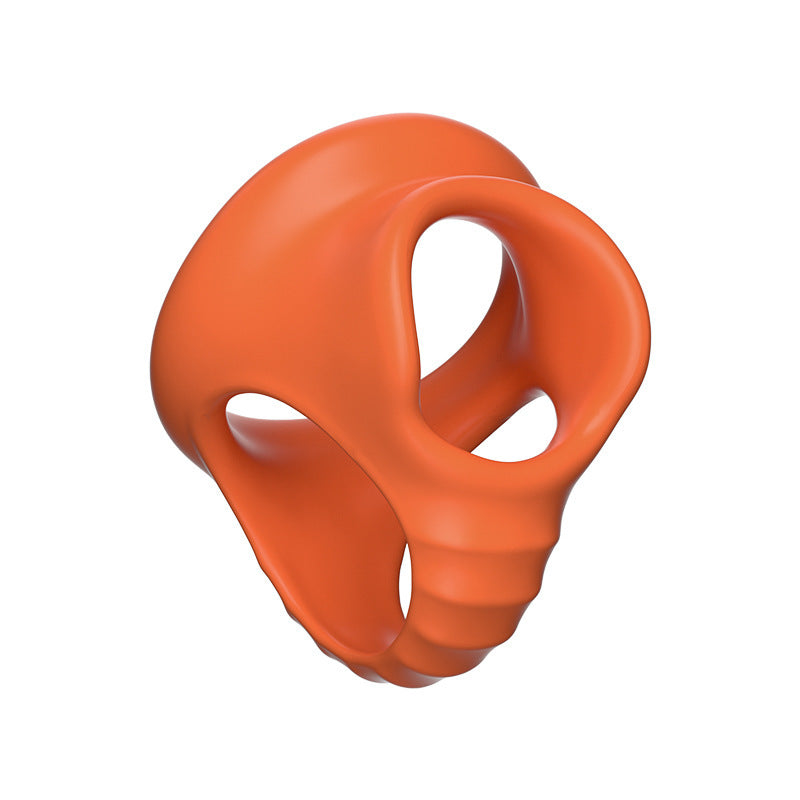 Four Holes Cock Ring Comfortable Lock Ring - Orange - image 15