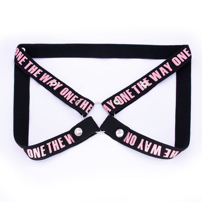 Male Chastity Belt With Four-way Wide Restraint Belt - C - pink - image 9