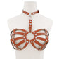 Sexy Halter Harness Cage Bra - Brown - image 3
