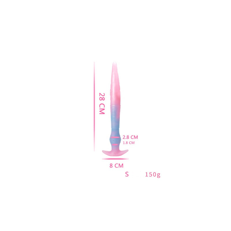 Glow-in-the-Dark Silicone Monster Dildo - Butt Plug: S - image 2