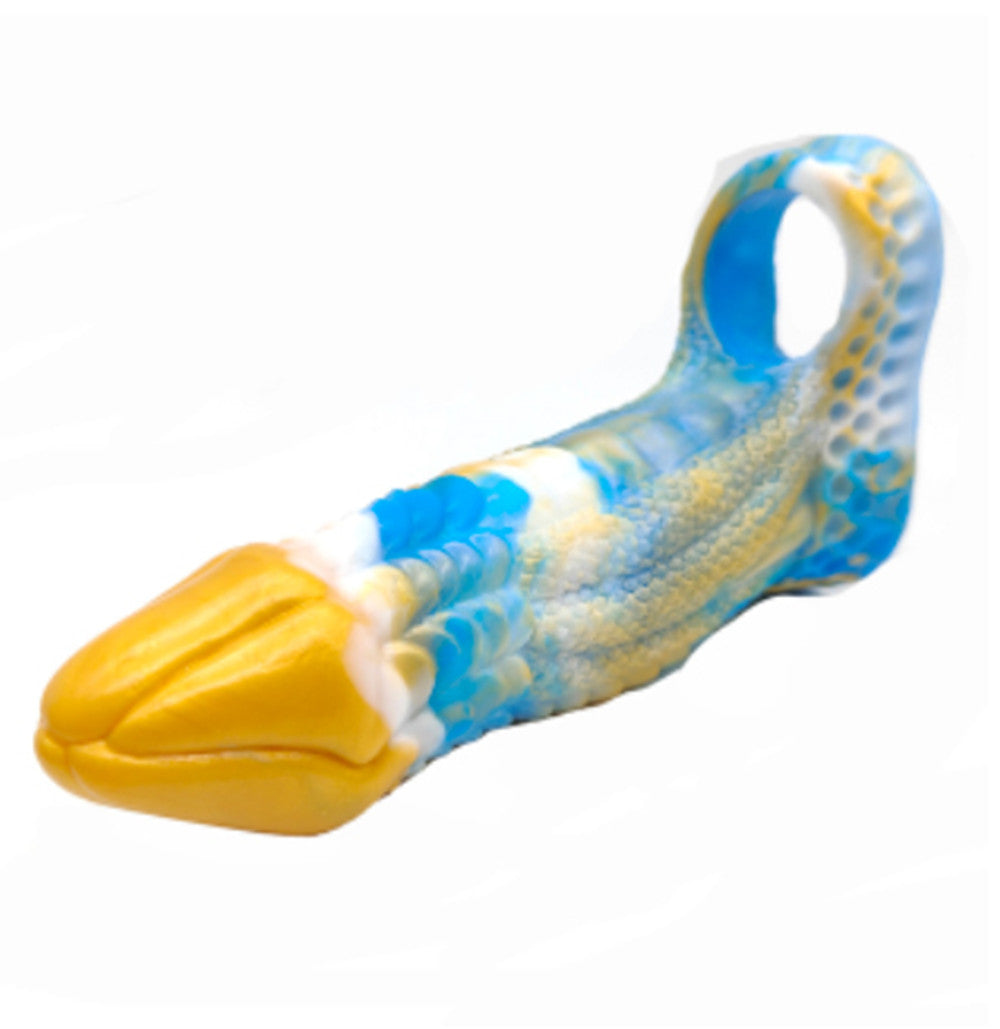 Monster Dildo Silicone Penis Sleeve - Gold - image 4
