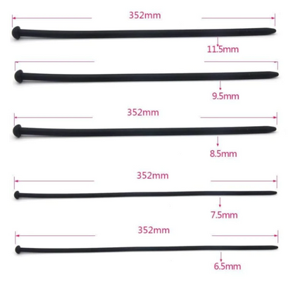 Black Silicone Urethral Sounds 7pcs Set - image 6