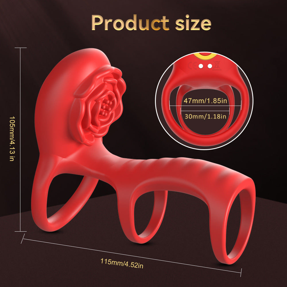 Vibrating Cock Ring Rose Toy with Clitoral G Spot Stimulation - image 4